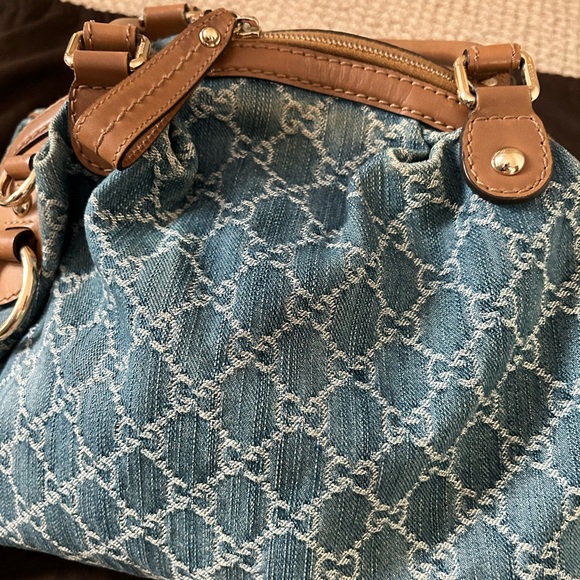 Gucci Denim Medium Sukey Tote Shoulder Bag - Picture 10 of 17